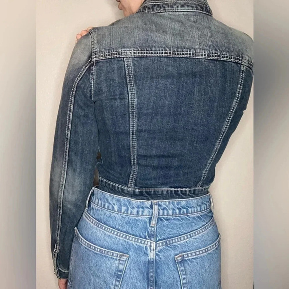 NWT Miss Me Vintage Y2K Cropped Denim Jacket Size Medium - Picture 5 of 11